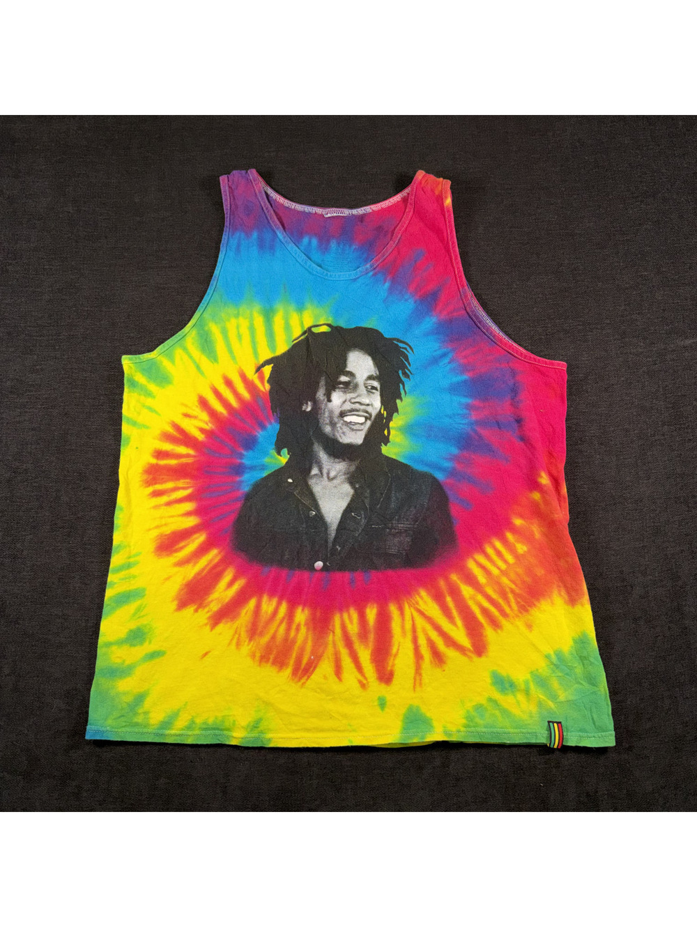 Tie-Dye Bob Marley Graphic Tank Top